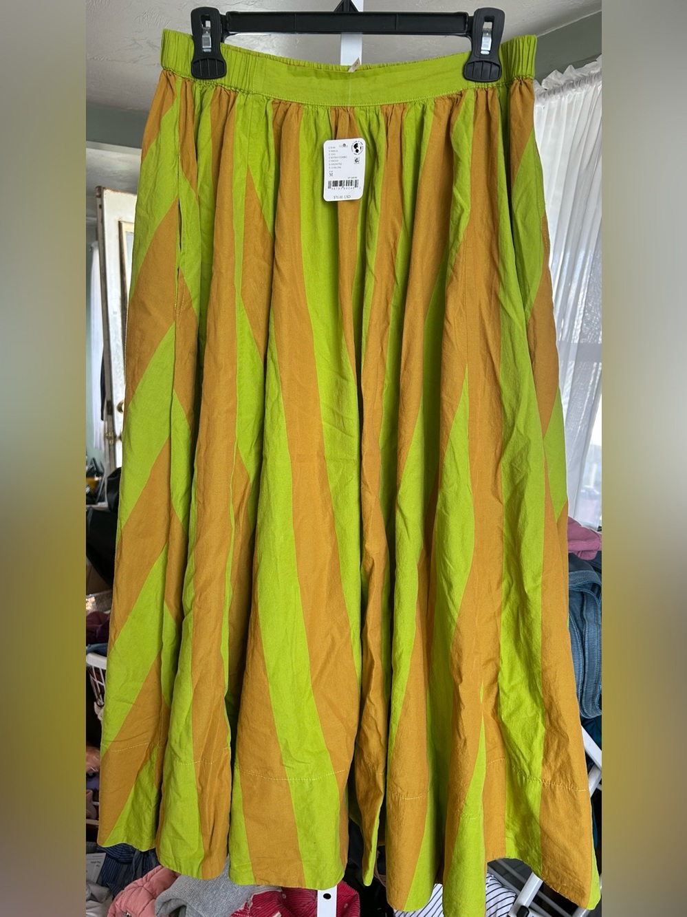 Free People Lowen Striped Midi Skirt in the color Retro Combo